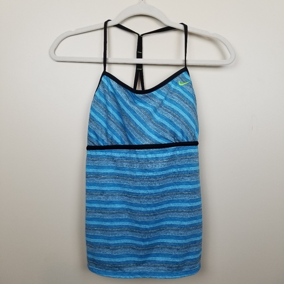 Nike Tops - NWT Nike Blue Striped Yoga Top size 12